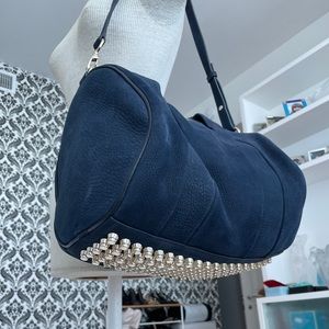 NWT Alexander Wang Suede blue gold stud bag